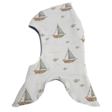 Schlupfmütze Küstenkind Boote Fische (taubenblau)